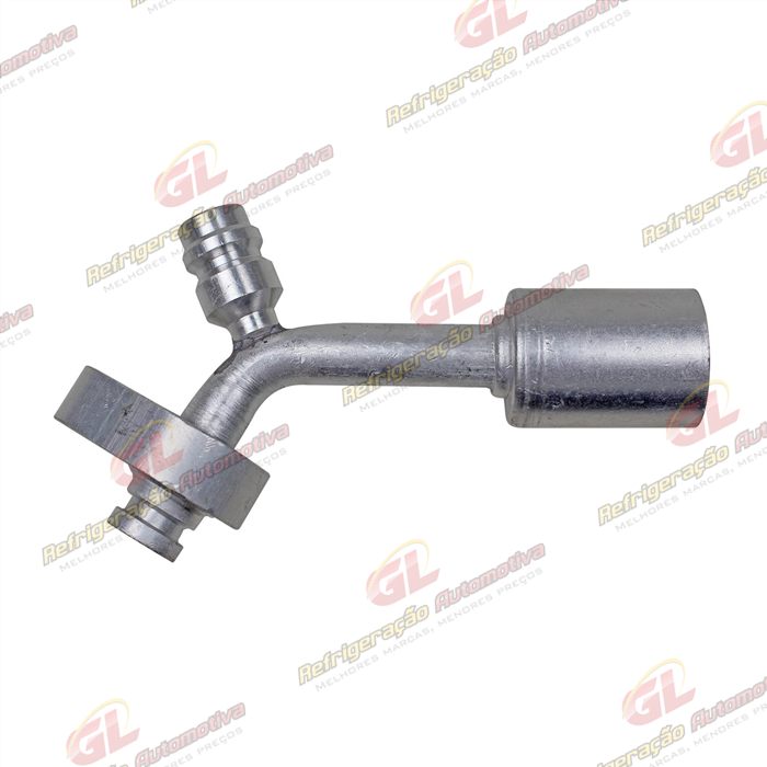 Conexão Block Fitting 45º 08mm Alumínio C/Engate R134a Compressor / Condensador