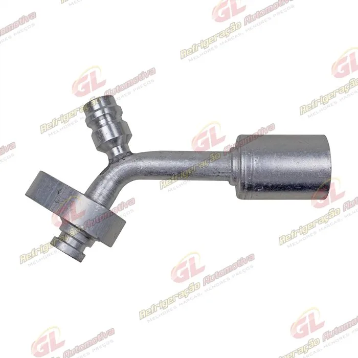 Conexão Block Fitting 45º 08mm Alumínio C/Engate R134a Compressor / Condensador