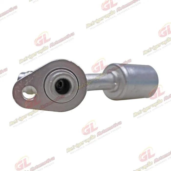 Conexão Block Fitting 45º 08mm Alumínio C/Engate R134a Compressor / Condensador — foto 2