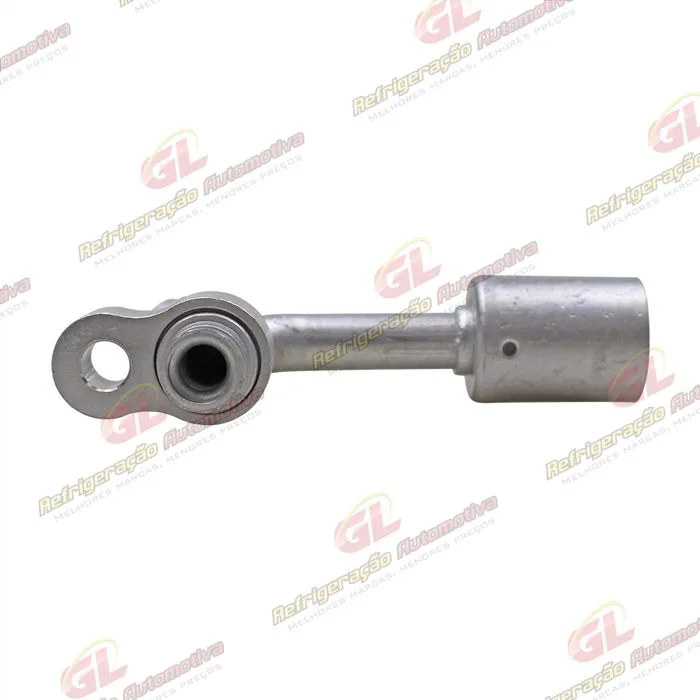 Conexão Block Fitting 90º 08mm Aluminio c/Engate R134a Compressor / Condensador — foto 2
