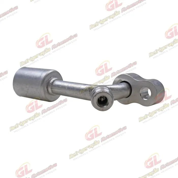 Conexão Block Fitting 90º 08mm Aluminio c/Engate R134a Compressor / Condensador — foto 3