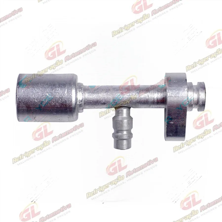 Conexão Block Fitting Reta 10mm Alumínio C/ Engate R134a Compressor