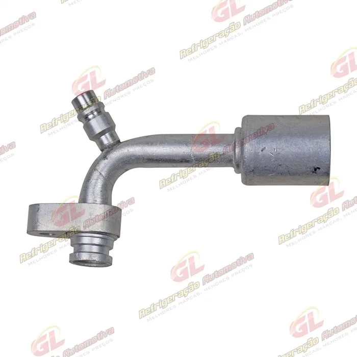 Conexão Block Fitting 90º 10mm Aluminio C/ Engate R134a Compressor