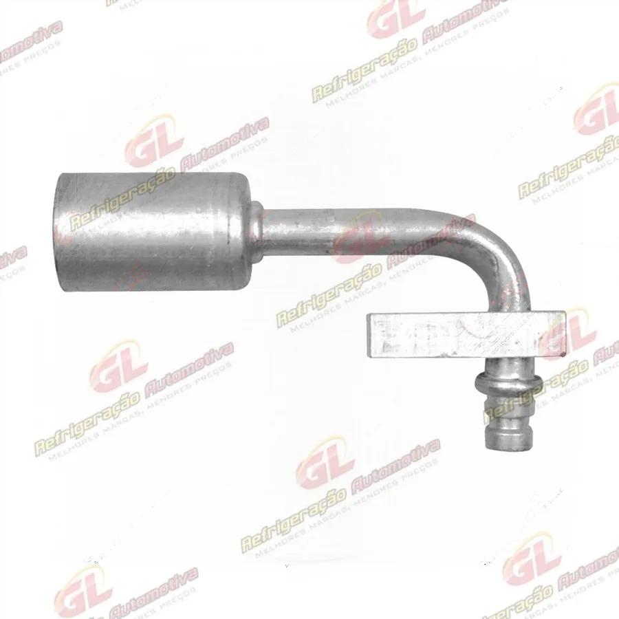 Conexão Block Fitting 90º Alumínio S/ Engate Entrada Para Filtro Secador Gol / Palio