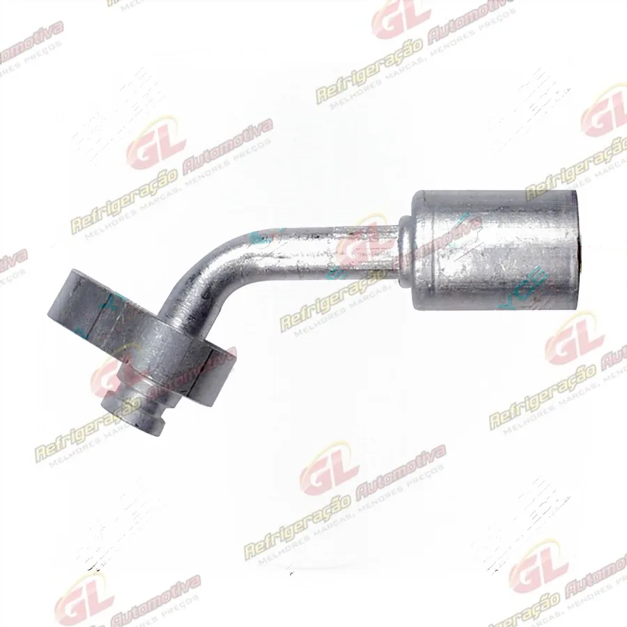 Conexão Block Fitting Radial 45° 08mm Alumínio S/Engate Do Compressor / Condensador
