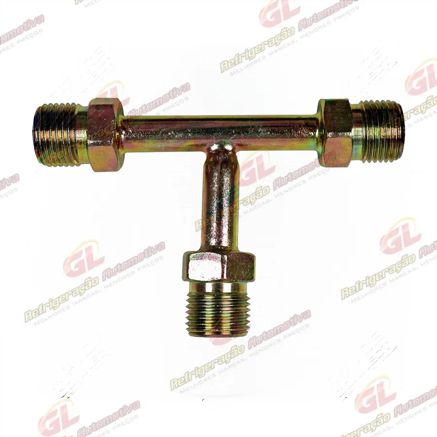 Emenda Tipo T 06mm Aço Rosca Macho Fixa