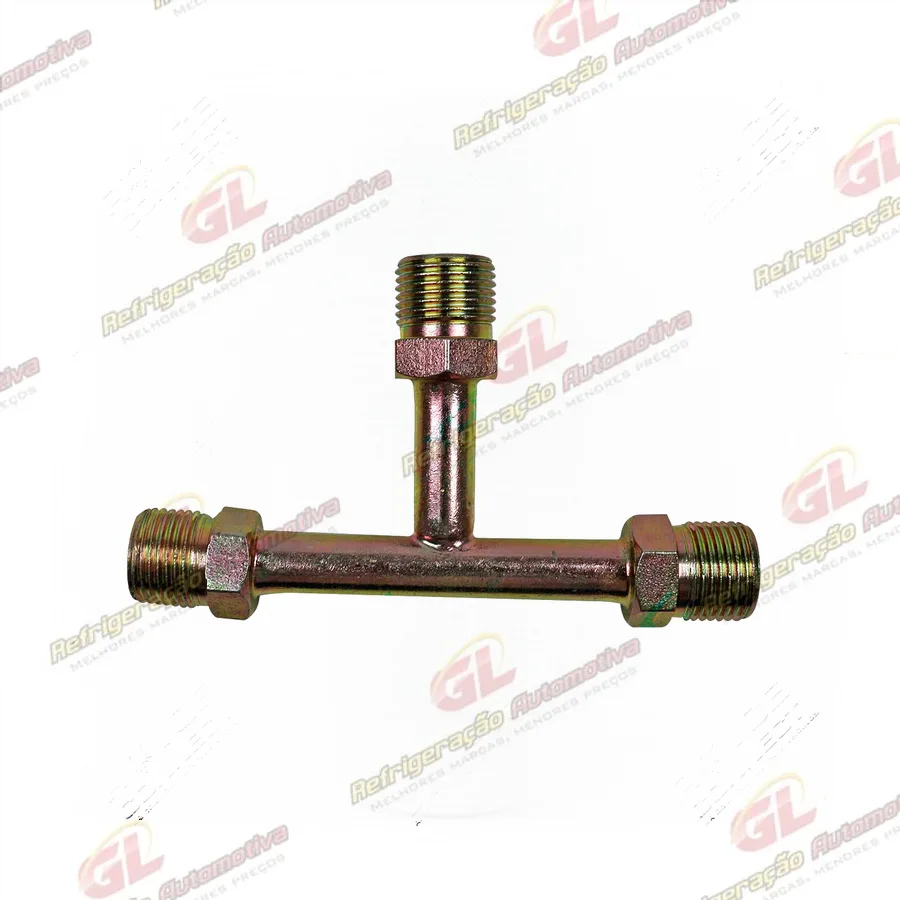 Emenda Tipo T 08mm Aço Rosca Macho Fixa