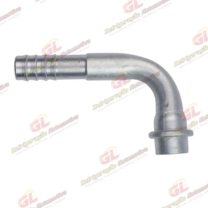 Conexão 90º Alumínio 12mm p/ Válvula de Expansão Block com Redução Para Mangueira 10 s/ Clip