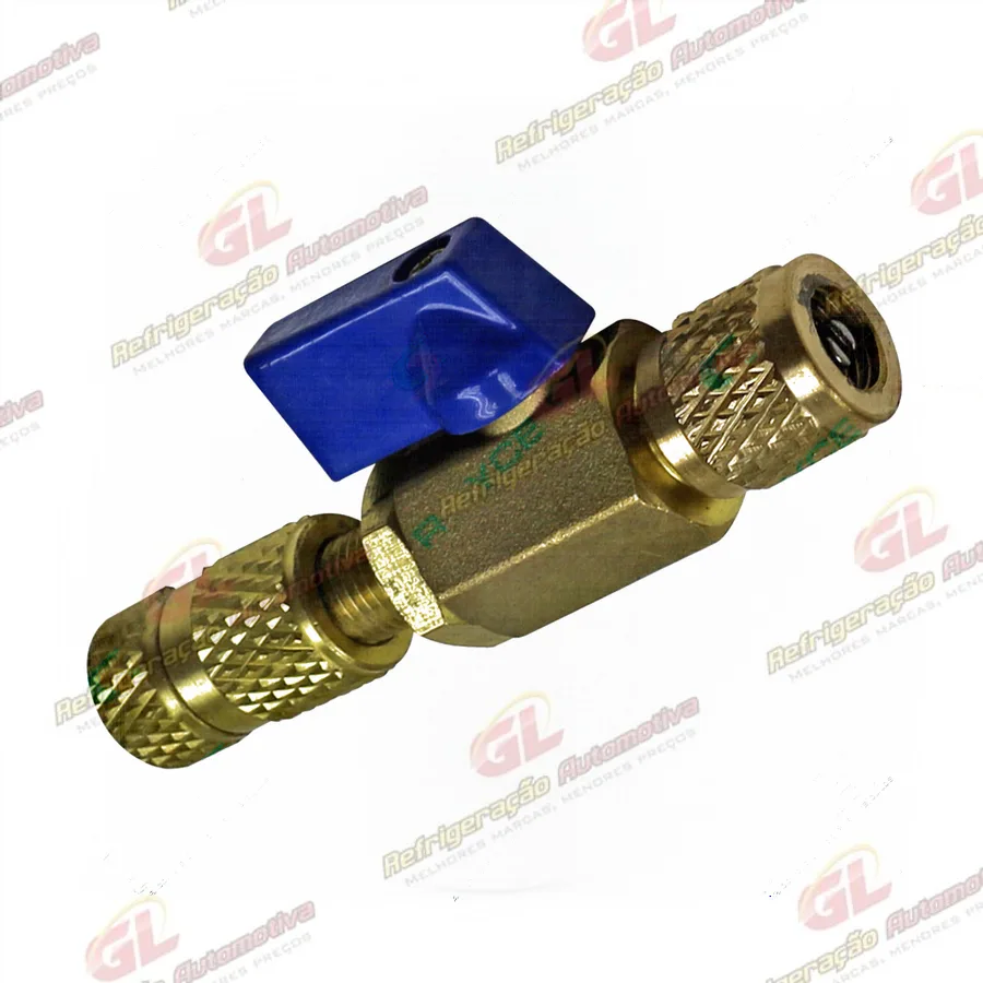 Sacador e Instalador Importado com Haste Longa de Válvula Schrader R12 Stand-Bore com Rosca 7/16 Fêmea x 7/16 Macho S / Vazar o Gás