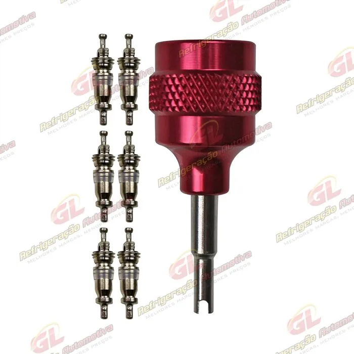Sacador e Instalador de Haste Curta de Válvula Schrader Standard-Bore com Rosca 5V1