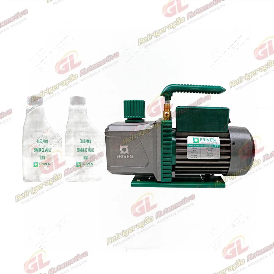 Bomba de Vácuo de 5 CFM Duplo Estágio Bivolt 110/220 Volts - Friven
