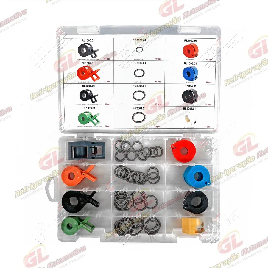 Caixa de Spring lock e Anel Trava Conexão Spring Lock ERRECOM 48 Peças - Várias Medidas
