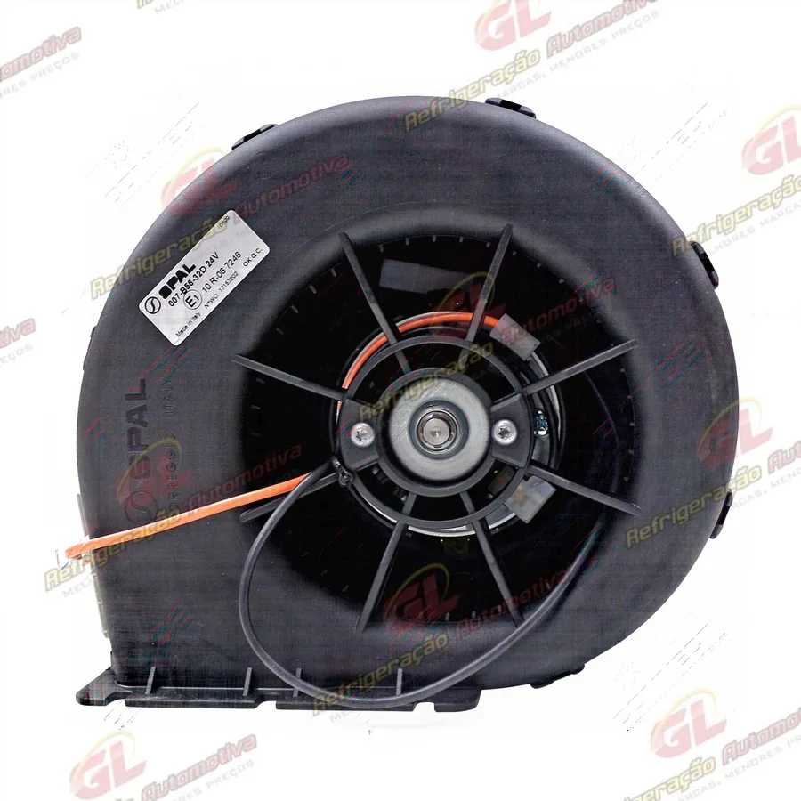 Ventilador da Caixa Evaporadora Spal Máquina New Holland Motoniveladora F140B/ F170B/ F200B/ RG140B/ RG170/ RG170B/ RG200B/ Case 845B/ 865B/ 885B - 24 Volts OEM: 007-B56-32D/ 84347968