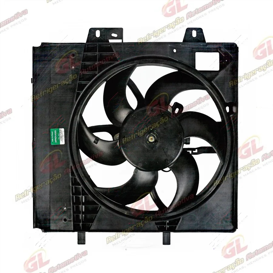Eletroventilador do Radiador e Condensador c/ Defletor Peugeot 208/ Citroen C3/ Aircross 1.4/1.6 2008> - 12 Volts