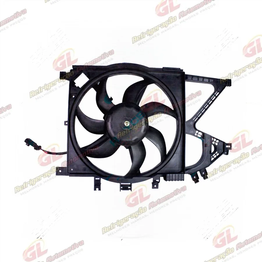 Eletroventilador do Radiador com Defletor Chevrolet Corsa Novo/ Montana 2002 Até 2005 - 12 Volts OEM: 24445191