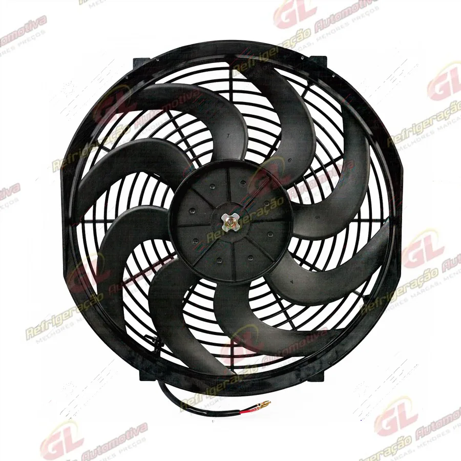 Eletroventilador Universal Aspirante Pás Em S 14 Polegadas - 12 Volts