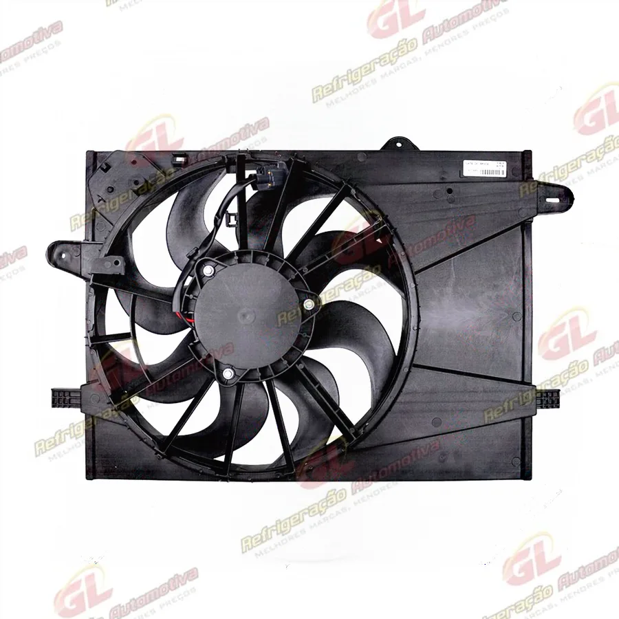 Eletroventilador do Radiador c/ Defletor Chevrolet Onix/ Cobalt/ Spin/ Prisma 1.0/1.4 Câmbio Manual 2017> - 12 Volts OEM: 16479570