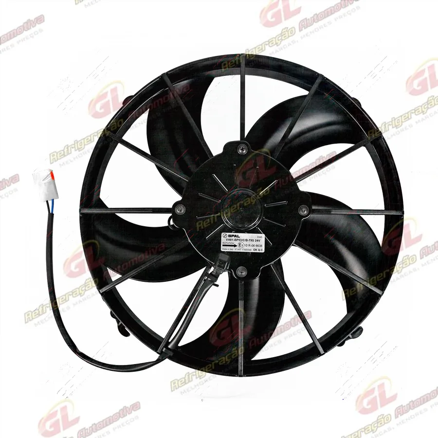 Eletroventilador Spal Soprante 12 Polegadas Perfil Alto 6500hrs Ônibus Spheros/ Thermo King/ Euroar/ VMG Aires - 24 Volts VA-01 BP53/C/B-79S