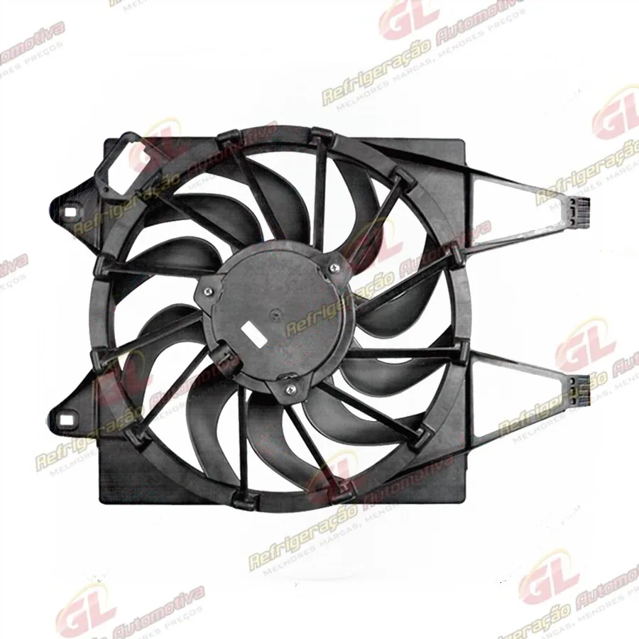 Eletroventilador do Radiador Fiat Novo Uno 2010>/ Palio 2012> Modelo Denso Sem Resistência - 12 Volts