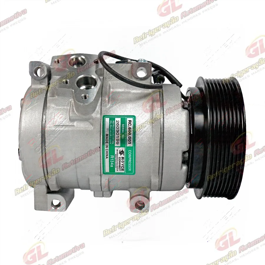Compressor Modelo Denso 10S17C Trator Case Magnum 260/ 340/ 400 - 12 Volts Polia 8pk OEM: 51432095 / 447220 3715