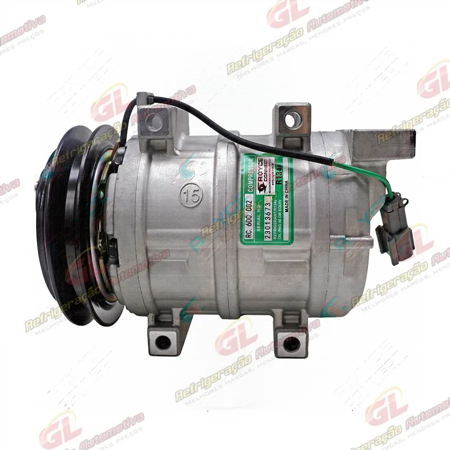 Compressor Modelo Zexel DKS15 Máquina Escavadeira John Deere 120D/ 135D/ 160DLC/ 200DLC/ 220DW/ 225DLC - 24 Volts Polia Canal 1B OEM: 506-833 / 506012-2330 / 4713660