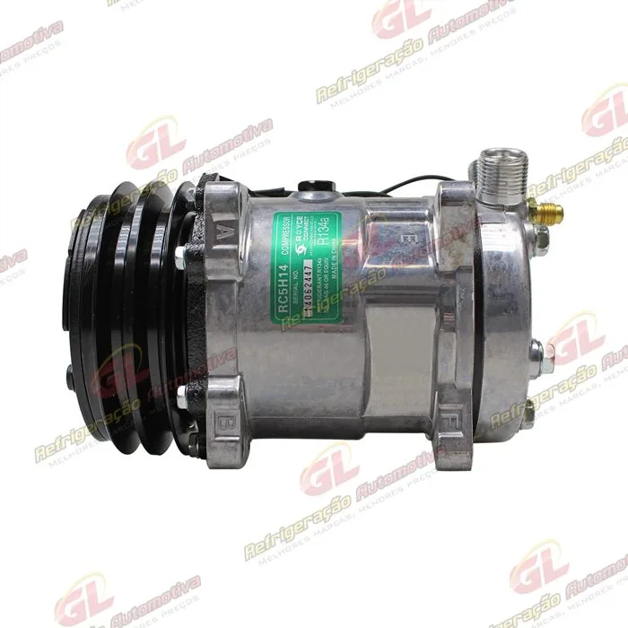 Compressor Modelo 5H14 8 Orelhas - 12 Volts Polia 2A 130mm Universal R134a