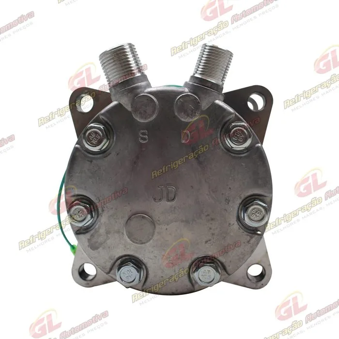 Compressor Modelo AA7H15AA 8 Orelhas - 24 Volts Polia 2A 132mm Saida Vertical 200cc Máquina New Holland / Máquina Empilhadeira Kalmar DRF450 R134a — foto 7
