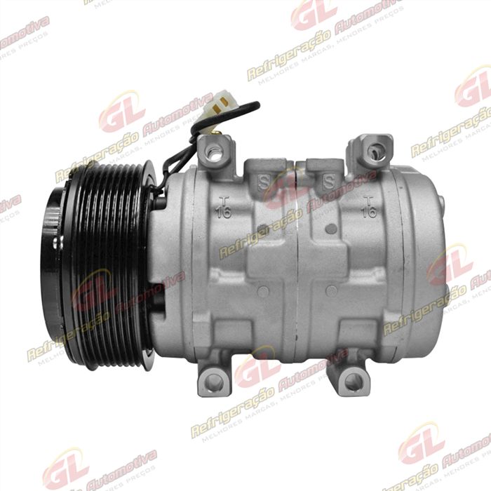 Compressor 10P15 Máquina Colheitadeira John Deere CB2500H - 12 Volts Polia 8pk 123mm OEM: DQ49620
