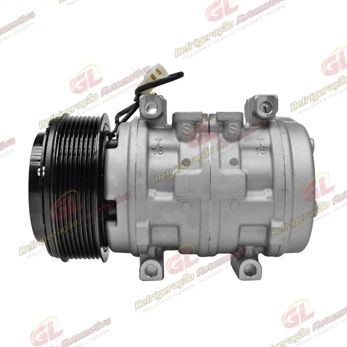 Compressor 10P15 Máquina Colheitadeira John Deere CB2500H - 12 Volts Polia 8pk 123mm OEM: DQ49620