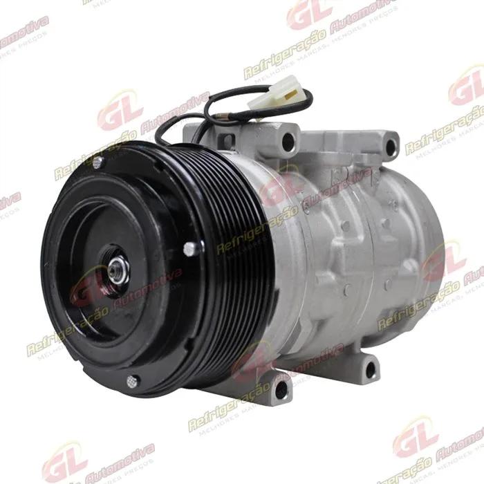 Compressor 10P15 Máquina Colheitadeira John Deere CB2500H - 12 Volts Polia 8pk 123mm OEM: DQ49620 — foto 2