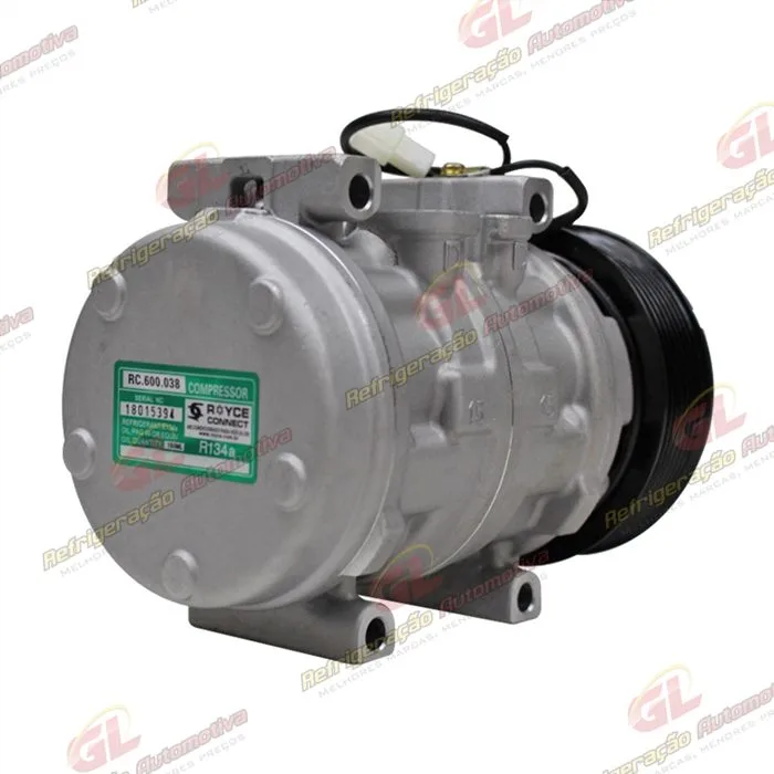 Compressor 10P15 Máquina Colheitadeira John Deere CB2500H - 12 Volts Polia 8pk 123mm OEM: DQ49620 — foto 6