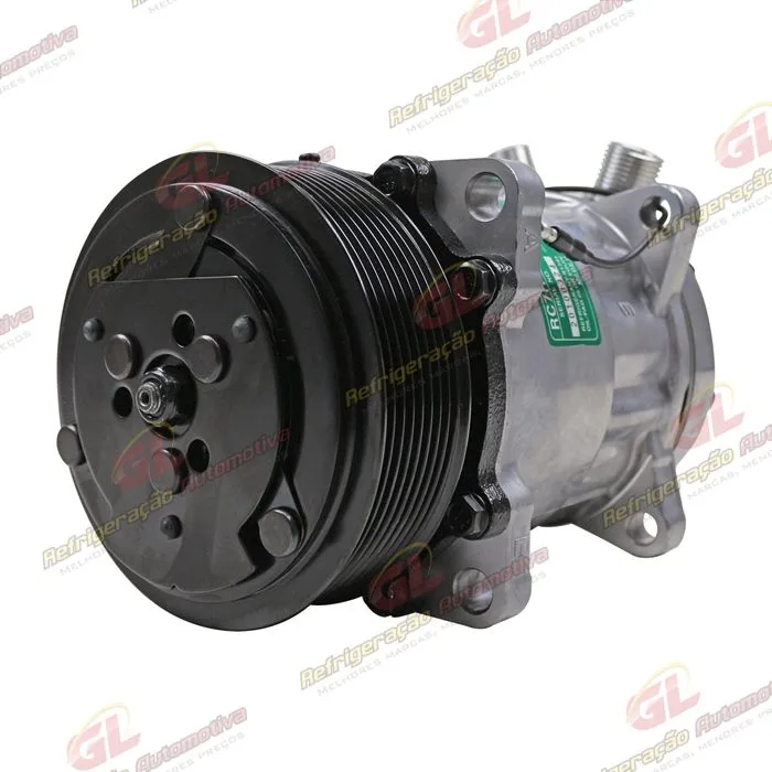 Compressor Modelo AA7H15AA Máquina New Holland 8 Orelhas - 12 Volts Polia 8pk 119mm R134a — foto 2