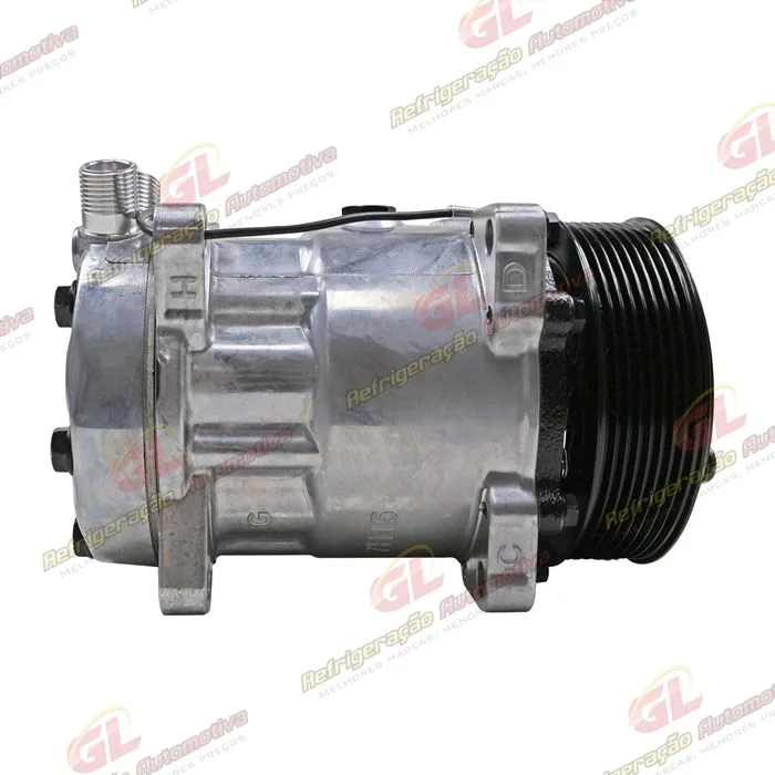 Compressor Modelo AA7H15AA Máquina New Holland 8 Orelhas - 12 Volts Polia 8pk 119mm R134a — foto 5