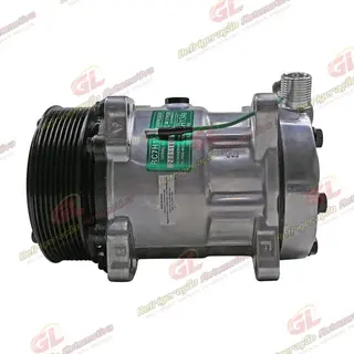 Compressor Modelo Sanden AA7H15AA 8 Orelhas 200cc Caminhão MAN TGX 2010 > / Meteor Motor MAN 2020 > - 24 Volts Polia 8pk 119mm R134a OEM: 2V3820803/ 2V5820803B
