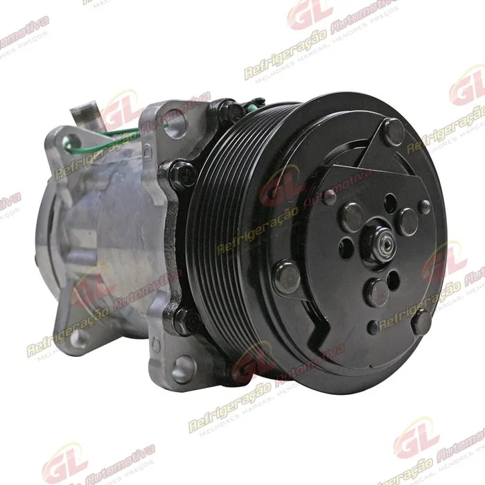 Compressor Modelo Sanden AA7H15AA 8 Orelhas 200cc Caminhão MAN TGX 2010 > / Meteor Motor MAN 2020 > - 24 Volts Polia 8pk 119mm R134a OEM: 2V3820803/ 2V5820803B — foto 4