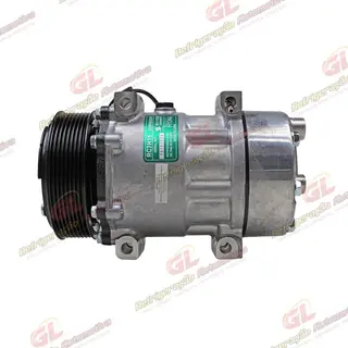 Compressor Modelo AA7H15AA Land Rover Defender Parafuso Passante Descarga / Sucção Traseira O'ring - 12 Volts Polia 8pk 119mm