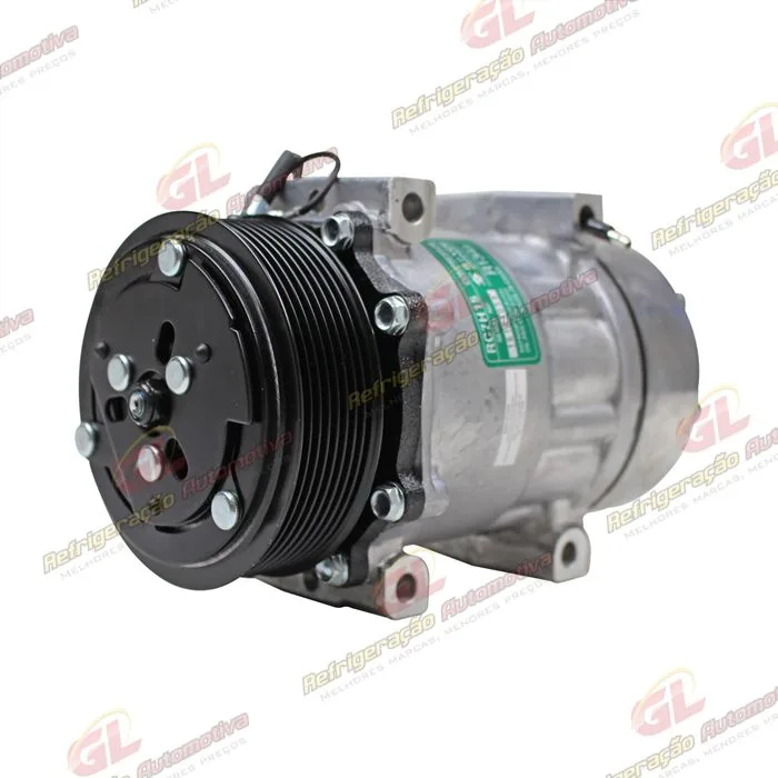 Compressor Modelo AA7H15AA Land Rover Defender Parafuso Passante Descarga / Sucção Traseira O'ring - 12 Volts Polia 8pk 119mm — foto 2