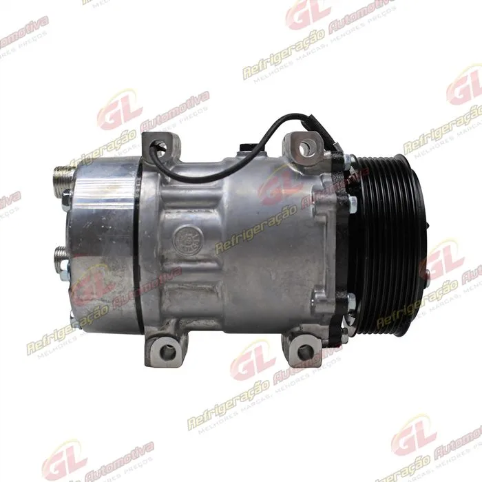 Compressor Modelo AA7H15AA Land Rover Defender Parafuso Passante Descarga / Sucção Traseira O'ring - 12 Volts Polia 8pk 119mm — foto 5
