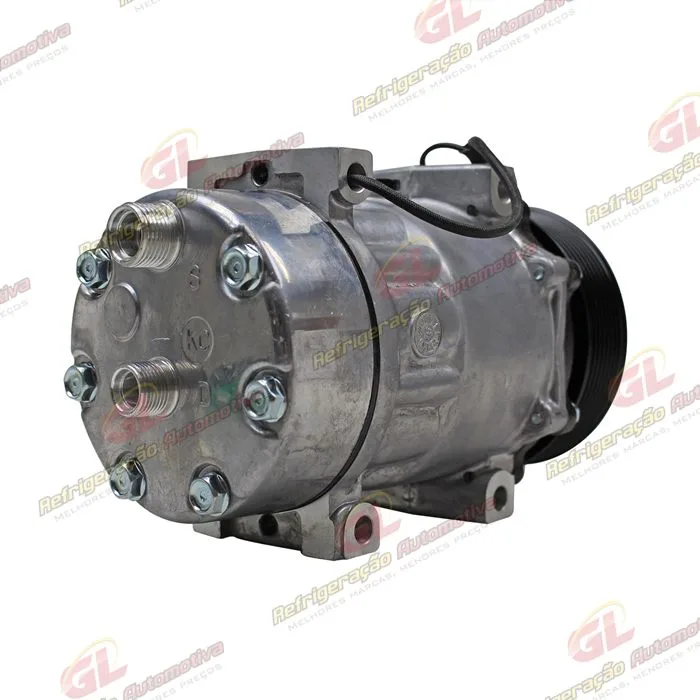 Compressor Modelo AA7H15AA Land Rover Defender Parafuso Passante Descarga / Sucção Traseira O'ring - 12 Volts Polia 8pk 119mm — foto 6