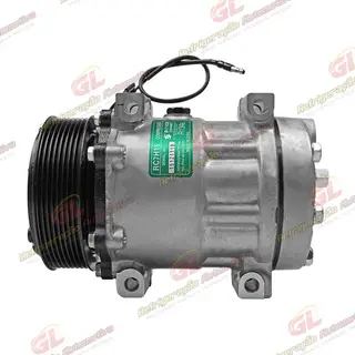 Compressor AA7H15AA Parafuso Passante Descarga/Sucção Traseira Engate - 12 Volts Polia 8pk 119mm
