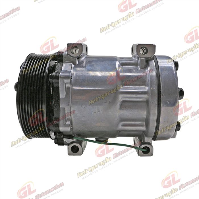Compressor Modelo AA7H15AA Parafuso Passante Descarga/Sucção Traseira Engate - 24 Volts Polia 8pk 119mm