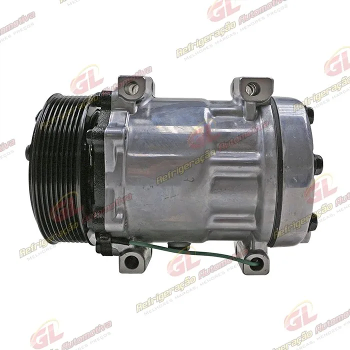 Compressor Modelo AA7H15AA Parafuso Passante Descarga/Sucção Traseira Engate - 24 Volts Polia 8pk 119mm