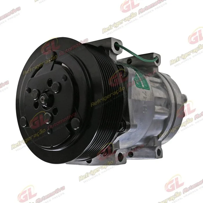 Compressor Modelo AA7H15AA Caminhão Volvo NH/FH/FM 1998 Até 2007/ Caminhão VM 2008 Até 2022/ Máquina Volvo - 24 Volts Polia 8pk 132mm — foto 2