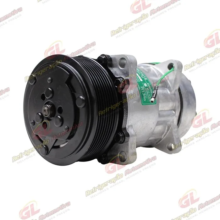 Compressor Modelo AA7H15AA 8 Orelhas Descarga/Sucção Traseira O´ring - 24 Volts Polia 8pk 119mm R134a — foto 2
