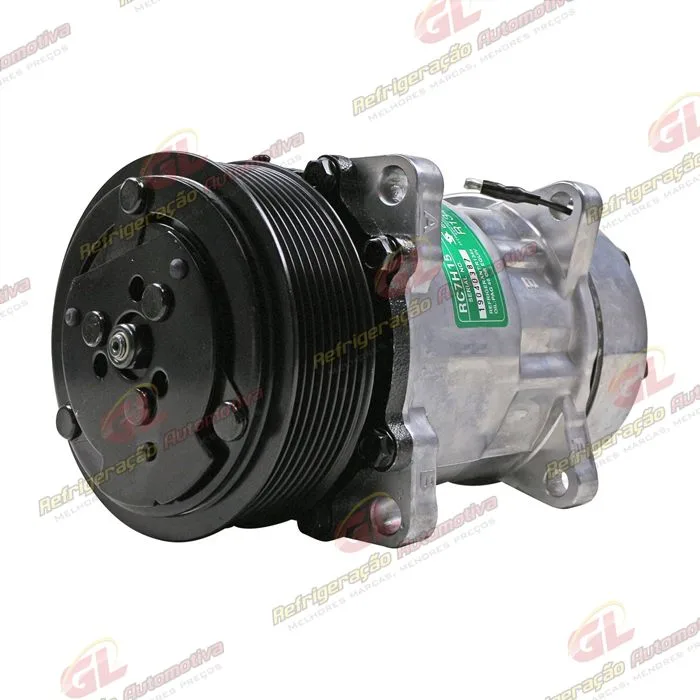 Compressor Modelo AA7H15AA Máquina New Holland 8 Orelhas Descarga/Sucção Traseira O´ring - 12 Volts Polia 8pk 119mm R134a — foto 2