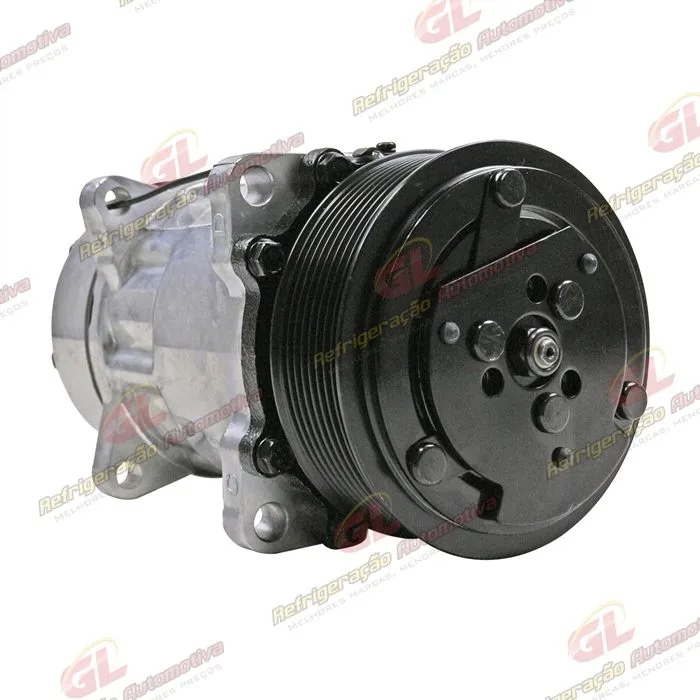 Compressor Modelo AA7H15AA Máquina New Holland 8 Orelhas Descarga/Sucção Traseira O´ring - 12 Volts Polia 8pk 119mm R134a — foto 4