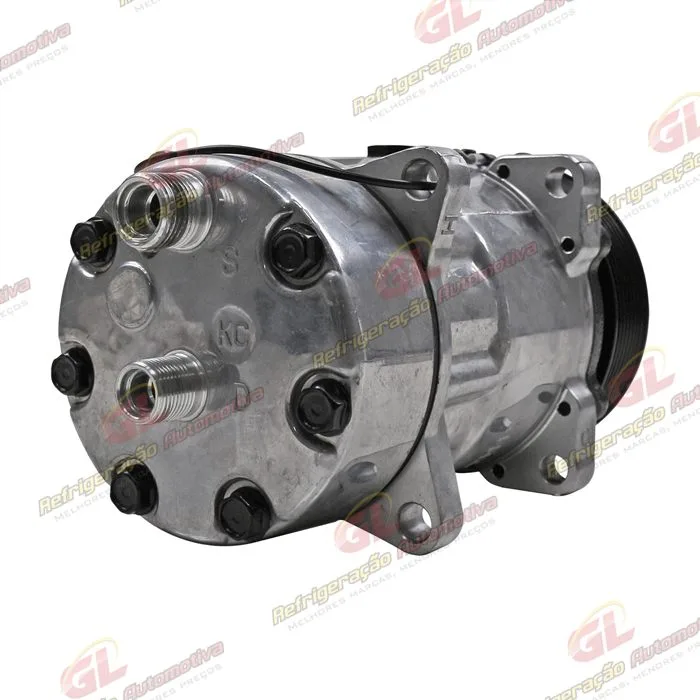 Compressor Modelo AA7H15AA Máquina New Holland 8 Orelhas Descarga/Sucção Traseira O´ring - 12 Volts Polia 8pk 119mm R134a — foto 6
