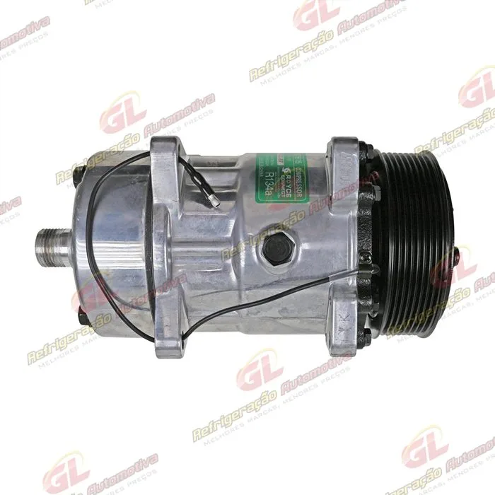 Compressor Modelo AA7H15AA Máquina New Holland 8 Orelhas Descarga/Sucção Traseira O´ring - 12 Volts Polia 8pk 119mm R134a — foto 8