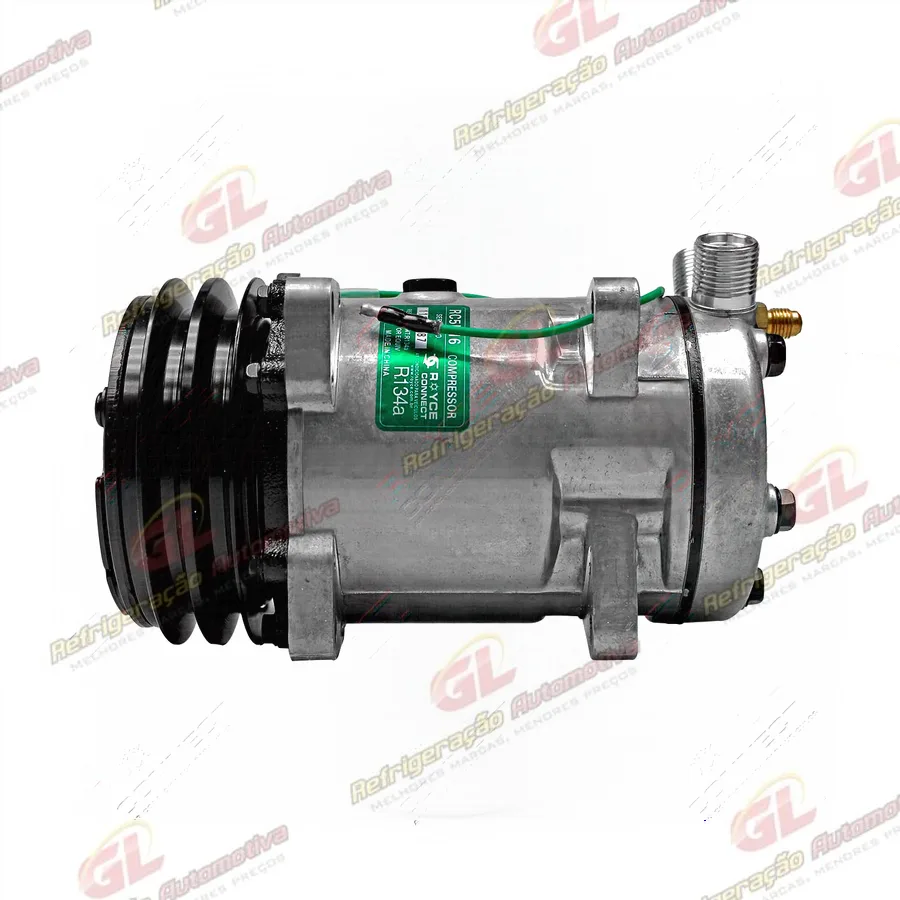 Compressor Modelo SE510 / 5H16 8 Orelhas R134a Máquina Case Retroescavadeira 580K - 24 Volts Polia 2A 132mm