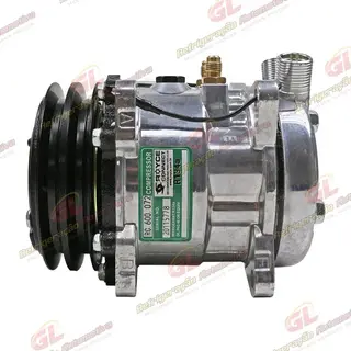 Compressor Modelo 5H09/SE505 8 Orelhas Máquina Caterpillar Mini Carregadeira 299D/ 242D3 - 12 Volts Polia 2A 125mm R134a OEM: 345-4547/ 509-3958